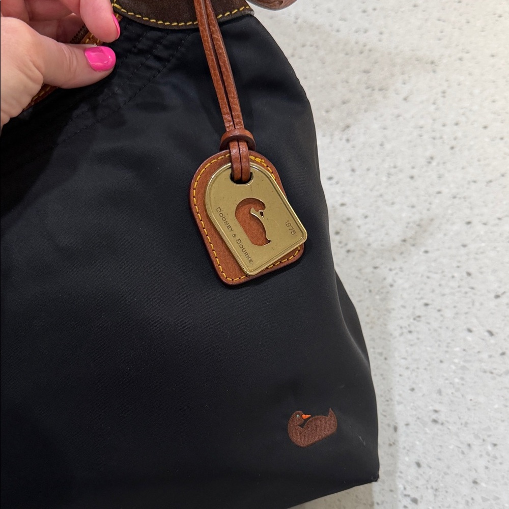 Dooney & Bourke Black and Tan Nylon Women's Bag - Picture 2 of 6